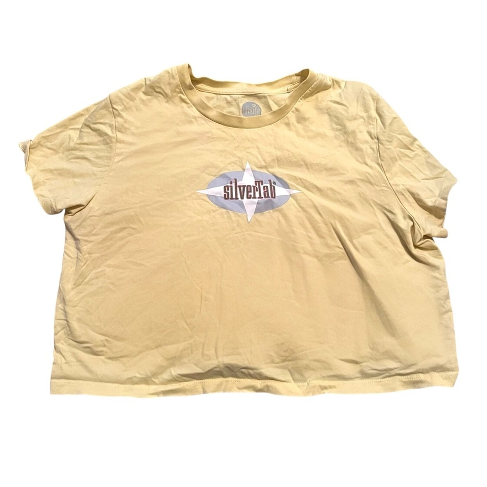 Levi's Silvertab Yellow Print Cropped Y2K T Shirt